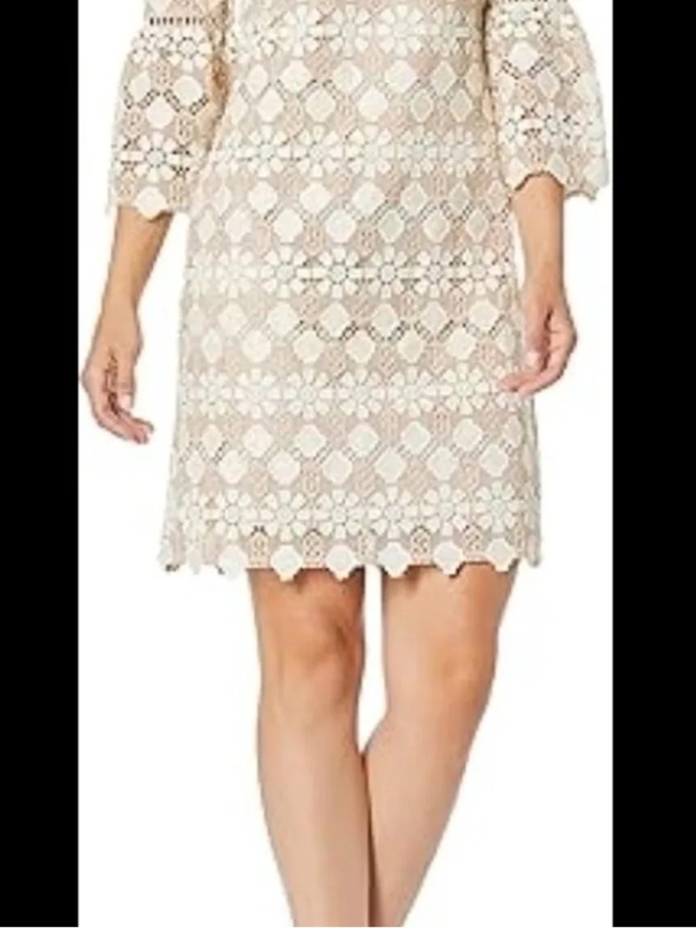 Trina Turk Quinn Bell Sleeve Shift Dress Valencia Lace Size 6